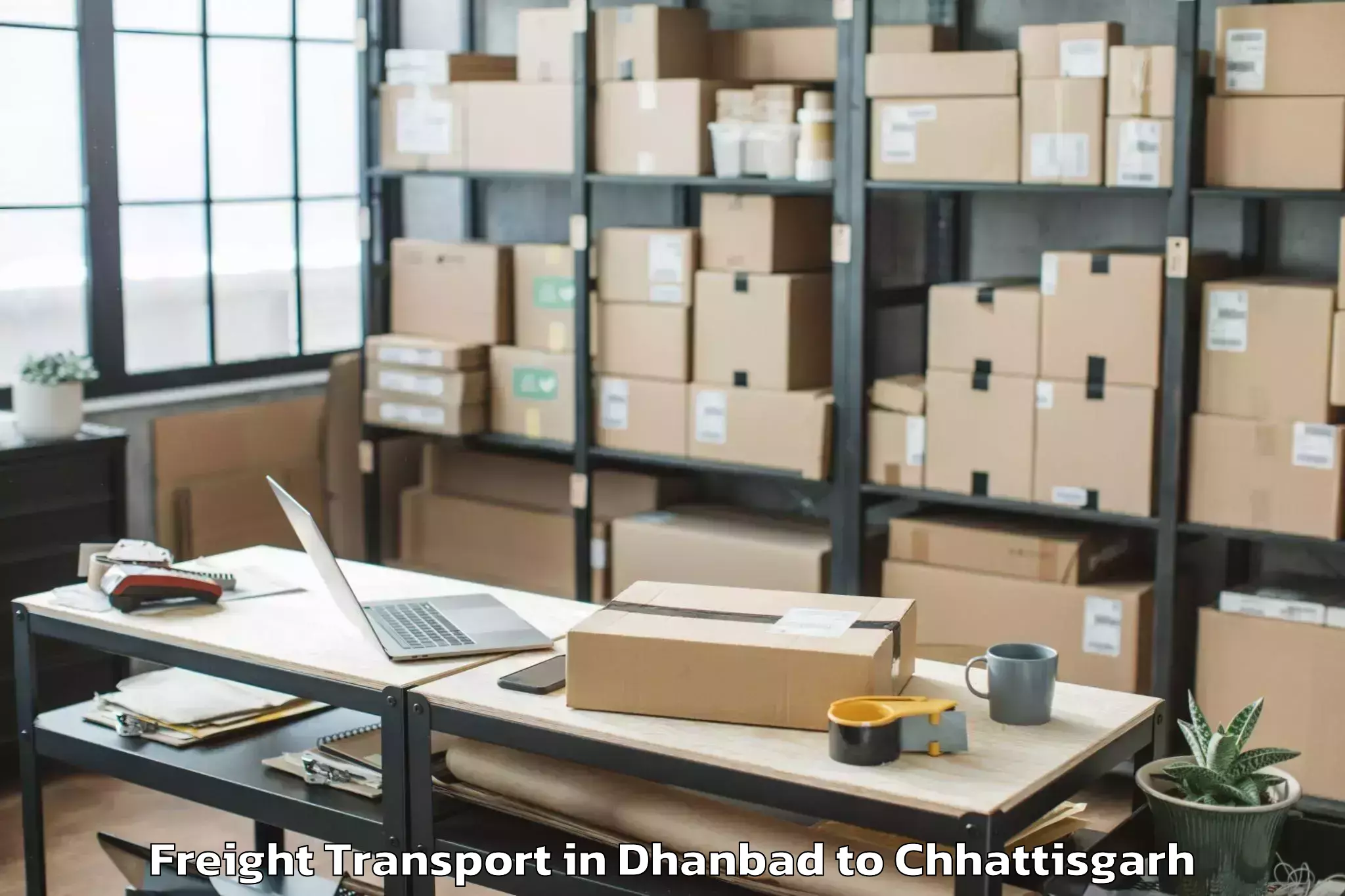 Get Dhanbad to Kharora Freight Transport